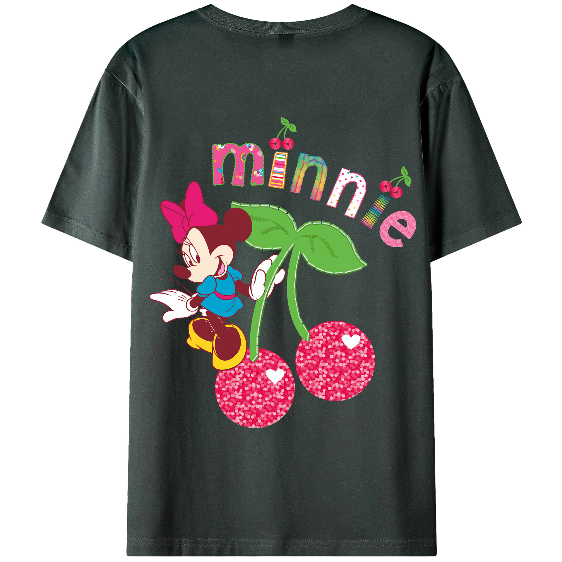 （画像用） ミッキーマウス Mickey Mouse 綿100％ メンズ半袖Tシャツ（バックプリント） 通気性